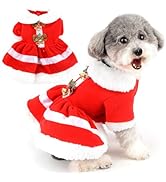 Amazon | ZUNEA 犬 服 秋冬 クリスマス ワンピース 小型犬
